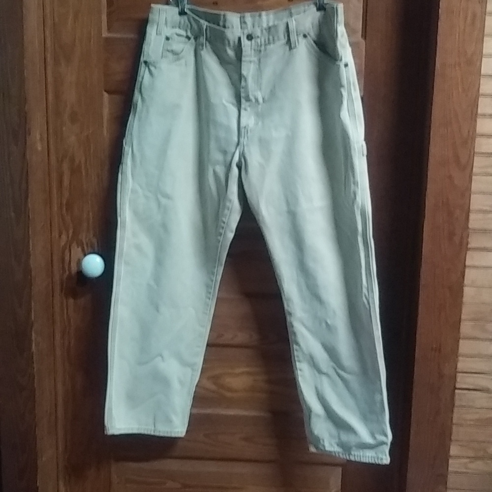 Dickies Men Size 40 x 30 Jeans Tan Canvas Pants Carpenter Cotton